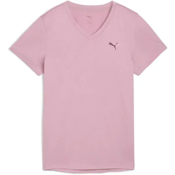 Puma W TAD ESSENTIAL VNECK TEE Dámské sportovní triko, růžová, velikost