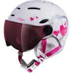 Etape RIDER PRO Dětská lyžařská přilba s visorem, bílá, velikost (53 - 55)