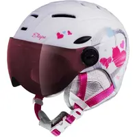 Etape RIDER PRO Dětská lyžařská přilba s visorem, bílá, velikost (53 - 55)