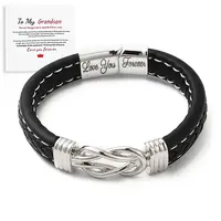 Word Love You Forever Stainless Steel Interlocking Knot Link Bracelet