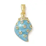 Brass Micro Pave Cubic Zirconia Pendants