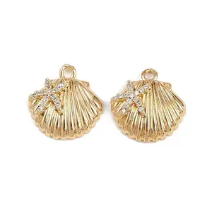 Brass Micro Pave Clear Cubic Zirconia Pendants