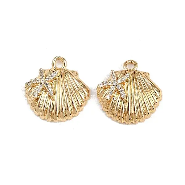 Brass Micro Pave Clear Cubic Zirconia Pendants