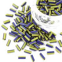 Opaque Colours Two Tone Seed Glass Bugle Beads