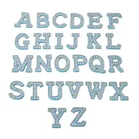Alphabet Resin Rhinestone Patches