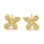 Rack Plating Brass Micro Pave Clear Cubic Zirconia Stud Earrings