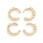 Brass Micro Pave Clear Cubic Zirconia Cuff Earrings