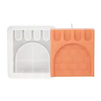DIY Square with Rampart Pattern Candle Silicone Molds