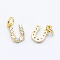 Brass Micro Pave Grade AAA Cubic Zirconia Charms