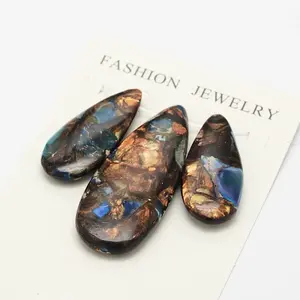 Assembled Synthetic Dyed Imperial Jasper and Bronzite Pendant Sets