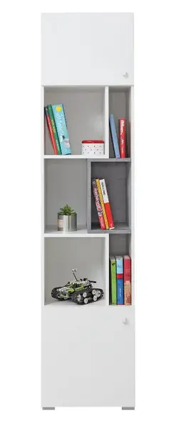 Úzký regál omega i - bílá/beton
