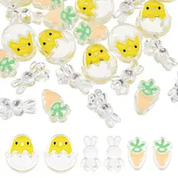 30Pcs 3 Style Transparent Acrylic Enamel Beads