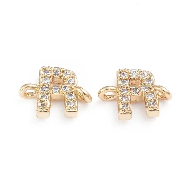 Brass Micro Pave Cubic Zirconia Links Connectors