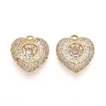 Brass Micro Pave Cubic Zirconia Charms
