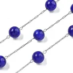 304 Stainless Steel with Glass Cat Eye Link Chains