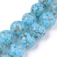 Handmade Gold Sand Lampwork Beads