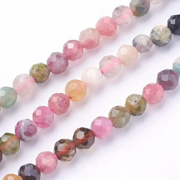 Natural Multicolor Tourmaline Beads Strands
