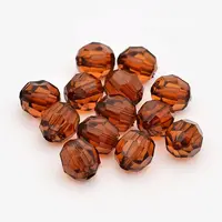 Faceted Transparent Acrylic Round Beads