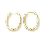 Brass Micro Pave Cubic Zirconia Hoop Earrings