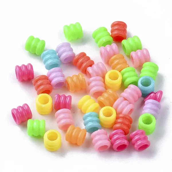 Opaque Polystyrene Plastic European Groove Beads