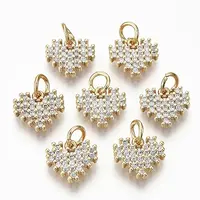 Brass Micro Pave Clear Cubic Zirconia Charms