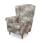 Křeslo ušák, látka patchwork viorica 1, charlot