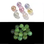 Round UV Plating Luminous Rainbow Iridescent Acrylic Beads