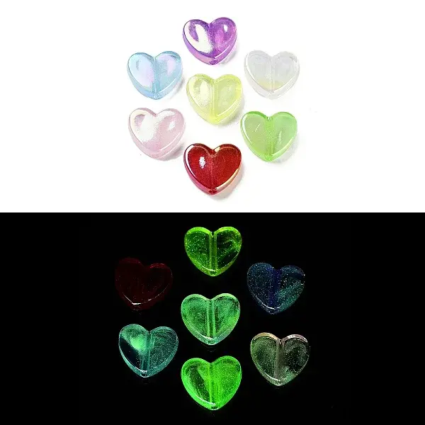 Luminous UV Plating Rainbow Iridescent Acrylic Beads