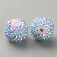 Stripe Pattern Resin Rhinestone Beads