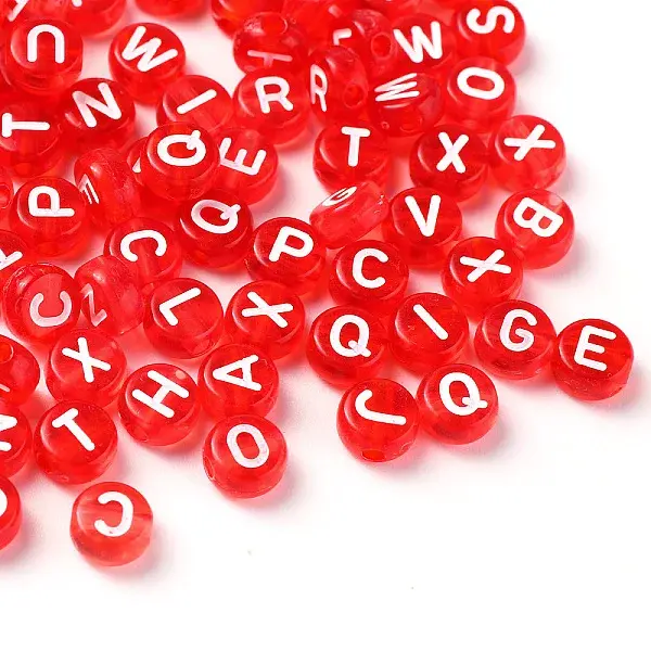 Transparent Red Acrylic Beads