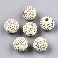 Painted Natural Wood Beads