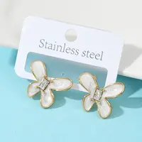 304 Stainless Steel Butterfly Stud Earrings