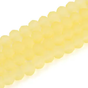 Baking Paint Frosted Glass Beads Strands