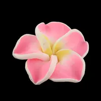Handmade Polymer Clay 3D Flower Plumeria Beads