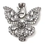 Brass Micro Pave Clear Cubic Zirconia Fold Oval Clasps