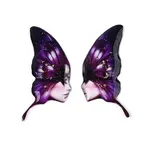 Epoxy Resin Butterfly Wings with Lady Face Cabochons