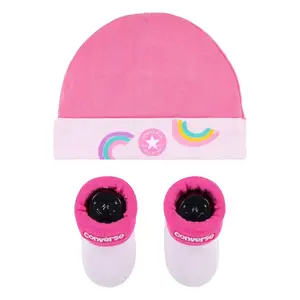 Converse rainbows hat & bootie 2pc set 0-6m