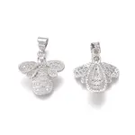 Brass Micro Pave Clear Cubic Zirconia Pendants