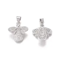 Brass Micro Pave Clear Cubic Zirconia Pendants