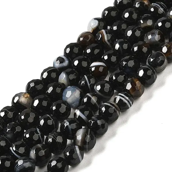 Natural Black Agate Beads Strands