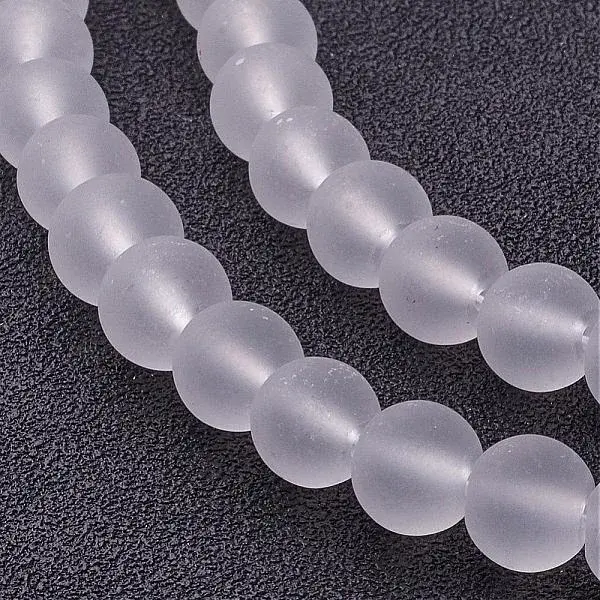 Baking Paint Transparent Glass Bead Strands