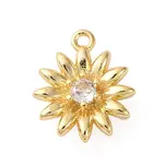 Brass Pave Clear Cubic Zirconia Charms