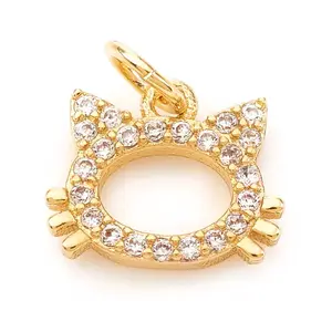 Brass Micro Pave Cubic Zirconia Charms