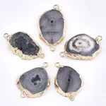 Electroplate Natural Druzy Agate Links connectors