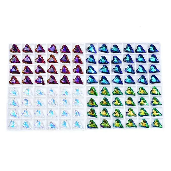 96Pcs Electroplated K9 Glass Pendants