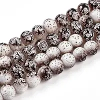 Transparent Baking Painted Glass Beads Strands