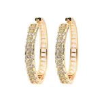 Brass Micro Pave Cubic Zirconia Hoop Earring