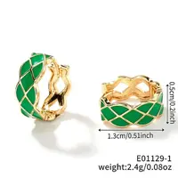 Fashionable Minimalist Multicolor Brass Enamel Hoop Earrings for Elegant and Unique Ear Accessories