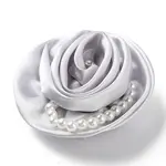 Flower Cloth with Plastic Pearl Brooch Pin