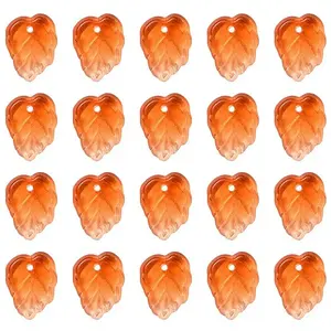 Autumn Theme Two-Tone Transparent Glass Charms